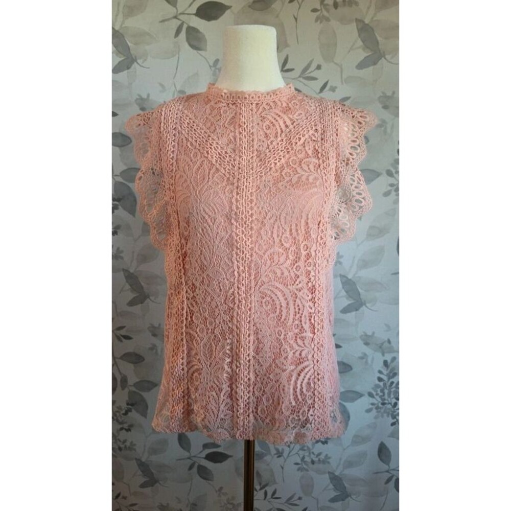 Crocheted and lace fitted top - Cable & Gauge - Size small
